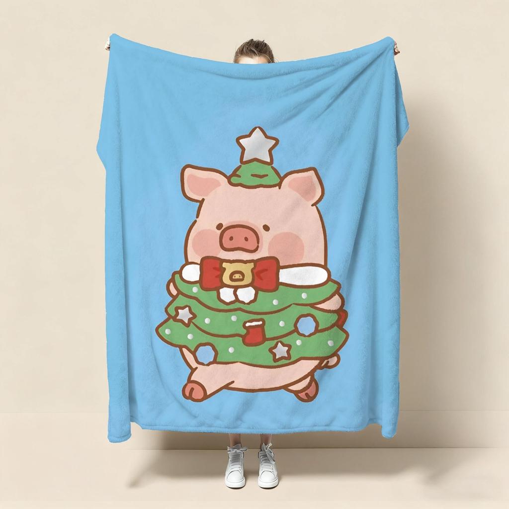 Best Seller Pink Pig Pattern pink Blanket Cute Cartoon Custom Print Blanket for Bedroom Sofa Living Room Home Decor Gift Use