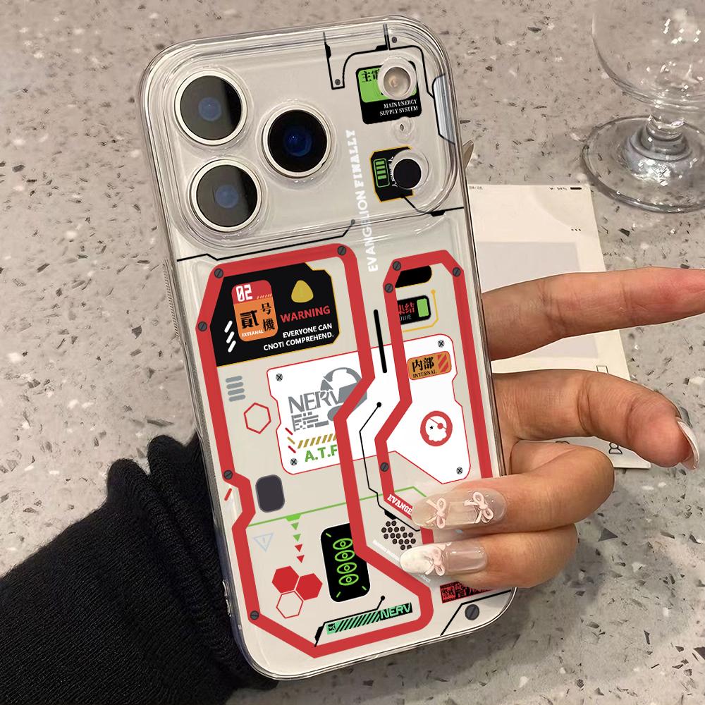 Fashion Mecha Style Phone Case for iPhone 17 Air 16 15 14 Plus 13 12 11 Pro Max X Xs XR 8 e Soft TPU Transparent Cover
