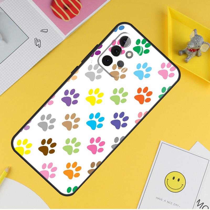 Cat Dog Paws Case For Samsung Galaxy A53 A33 A23 A13 A06 A56 A16 A36 A55 A35 A17 A54 A34 A14 A52 A32 A15