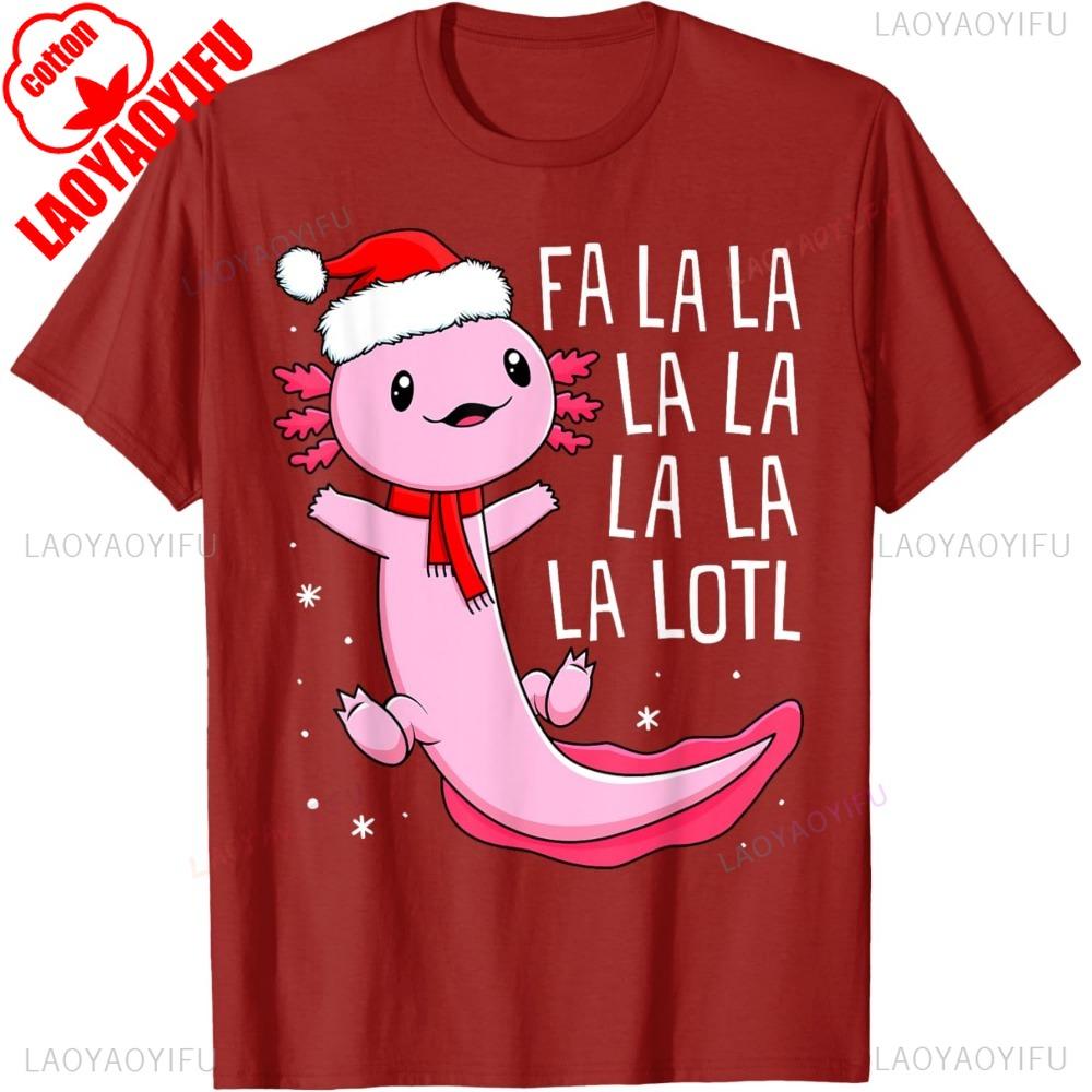 Funny Fa La La Lotl Axolotl Toddler Kids Boys Christmas Xmas T-Shirt Casual for Daily Wear and Casual Outings Men Clothing