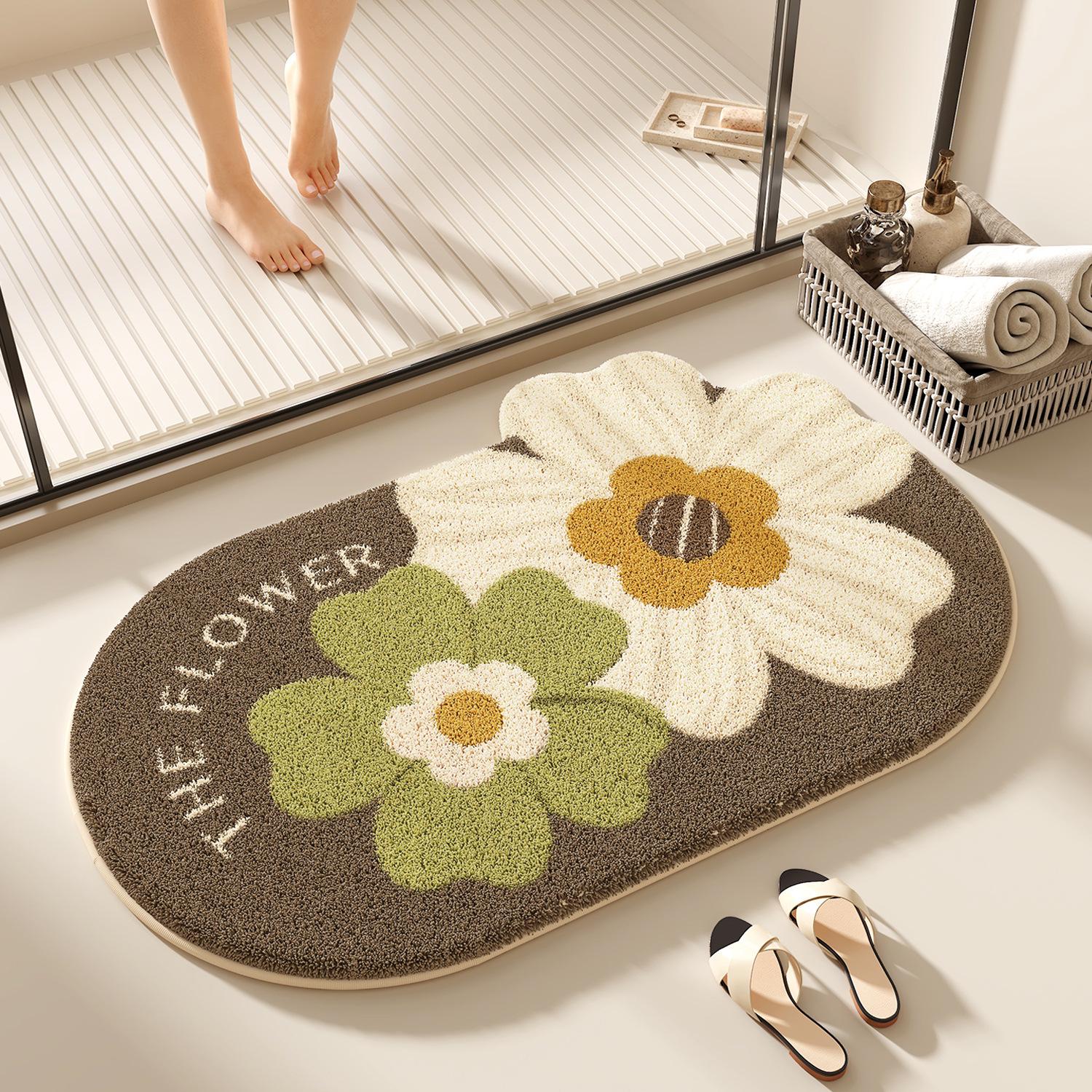 

Компактний абсорбуючий килимок для ванної кімнати - нековзкий, простий у догляді, брудостійкий, імітація кашемірового килимка 50*80cm