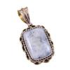 Natural Dendrite Opal 925 Solid Sterling Silver Gift TwoTone Pendant 1.50" E3P24
