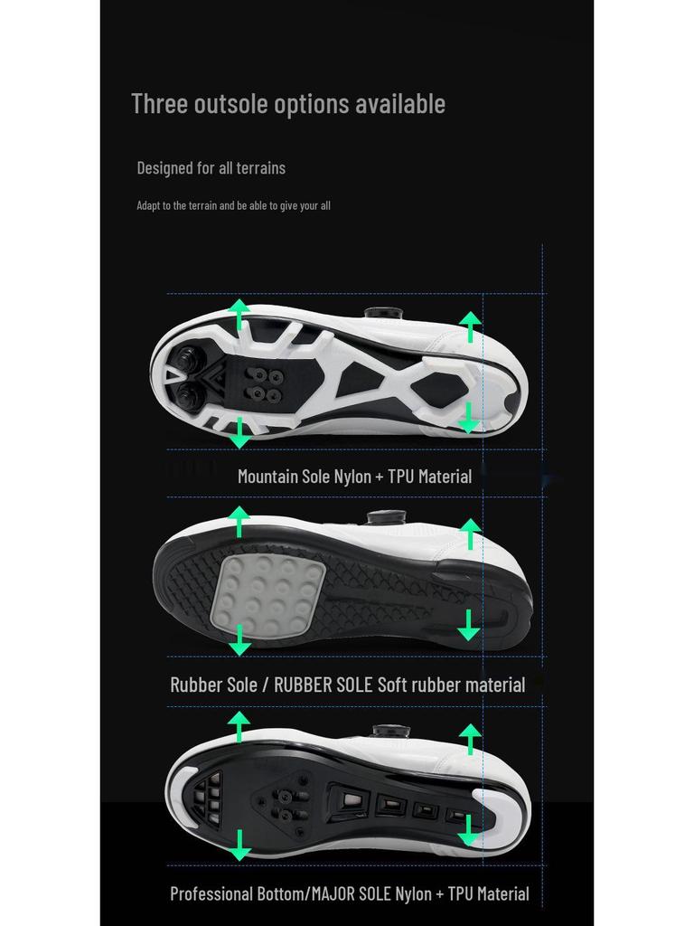 Unisex Road & Mountain Bike Cycling Shoes with Lock-Free Flat Bottom