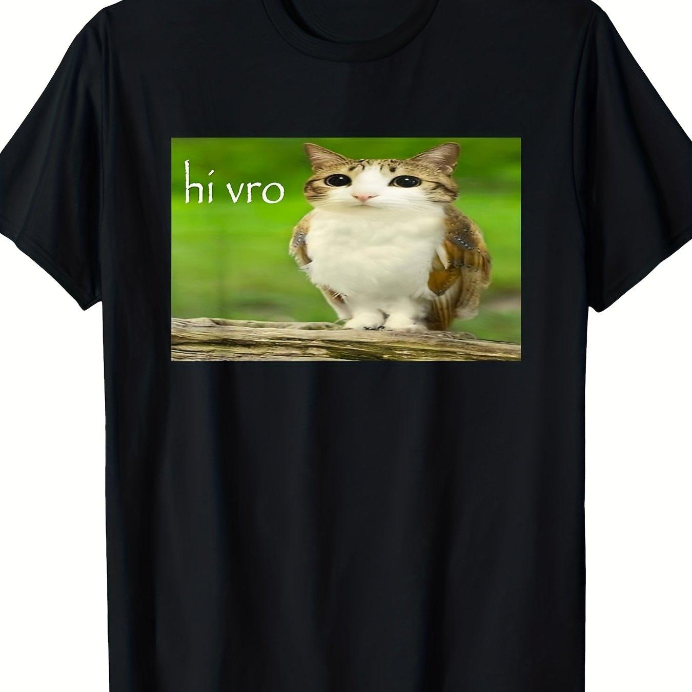 

Unisex Clothing Owl Cat Graphic Tee Funny Animal Hybrid Short Sleeve Short Sleeve TShirt Daily Wear Y2K TOP S
