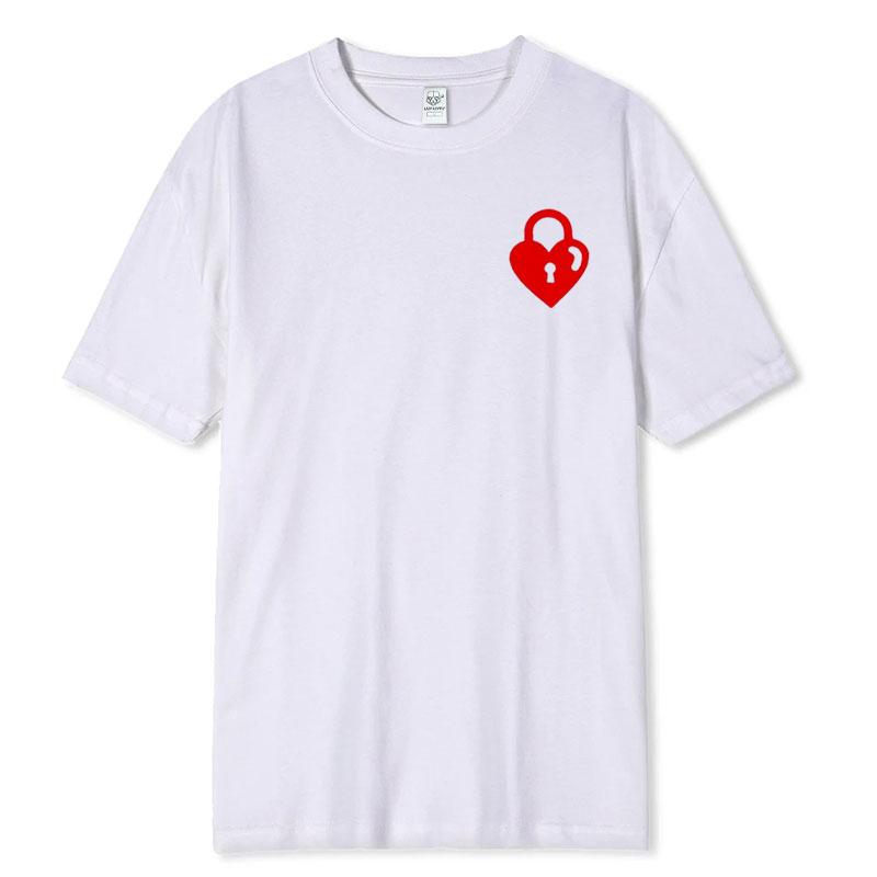 Lustige Herzschloss und Schlüssel passende Partnerhemden Hochzeits paar Valentinstagsgeschenk Valentinstag Liebe Unisex Erwachsene Baumwoll Tops