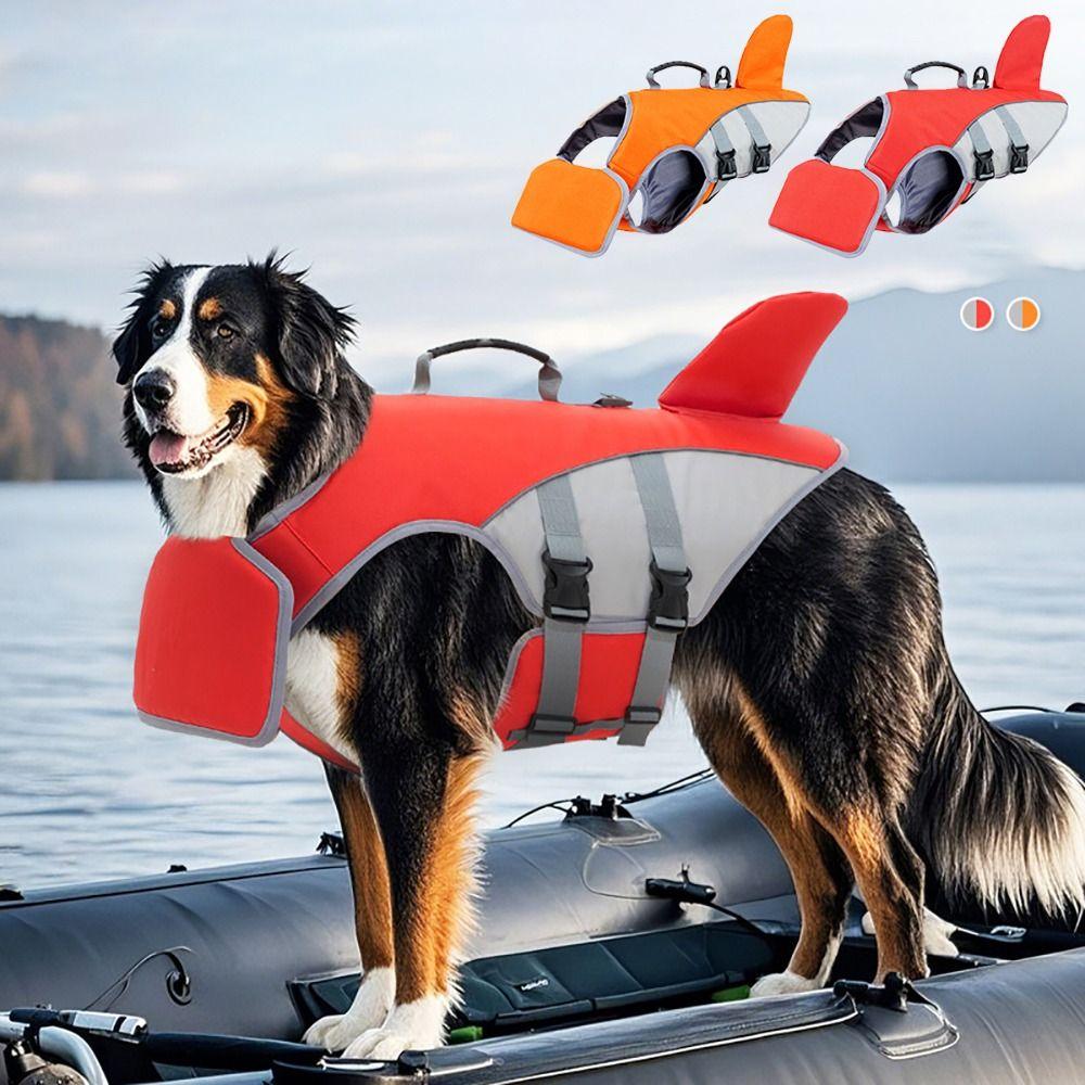 Back Traction Hook Dog Life Jacket Vest High Buoyancy Pet Safety Swimsuit  Hound