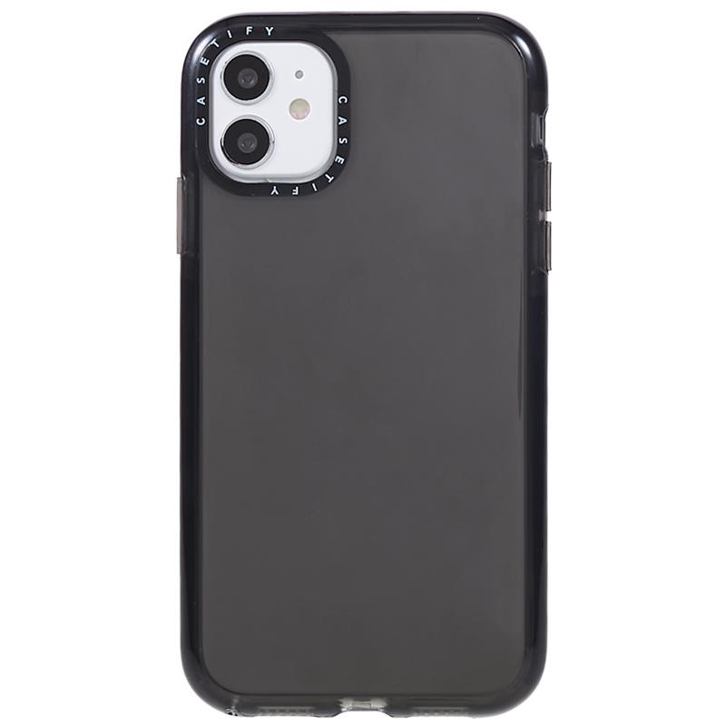 

For iPhone 11 Transparent PC+TPU Phone Case Drop Protection Back Cover Transparent Black
