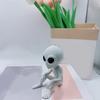 3D Printed Alien Statue, Sci-Fi UFO Alien Sculpture, Funny Sitting Alien Figurine, Creative Ornament for Home Office Desktop Shelf Workstation