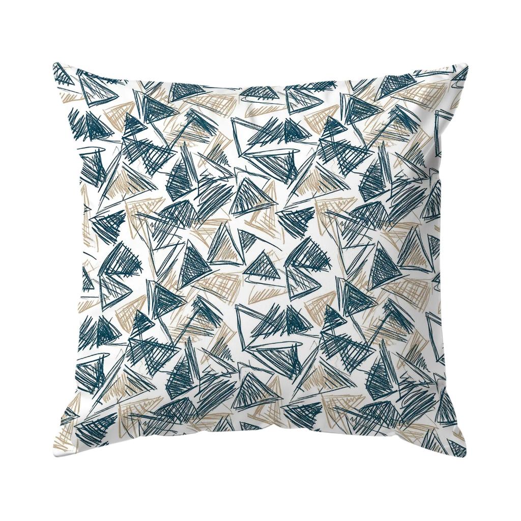1,4 Pcs Blue Green Bohemian Style Single-Sided Printed Pillowcase Cushion Cover,Suitable For Living Room,Bedroom,Car Decoration