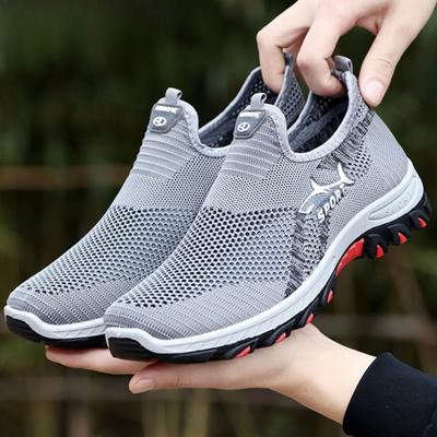 Sneakers da uomo leggere e traspiranti slip-on - Scarpe casual in mesh a taglio basso con suola in gomma antiscivolo, comode per l'escursionismo e l'uso quotidiano, Scarpe da escursionismo