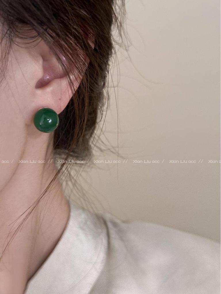 Elegant Green Agate Pearl Earrings: Chinese-Style, Uniquely Luxurious and High-End Design for Women