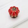 Pumpkin Gold Ceramic Handles Drawer Knobs Single Hole Cupboard Handles Cabinet Pulls Kitchen Accessories Handles Furniture