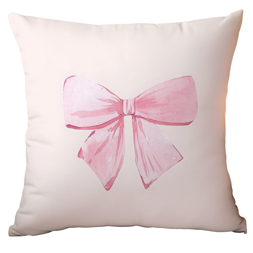 New Pink Bow Cherry Pillow Cover Home Sofa Cushion Pillow Cover Ornament Premium Durable Quality Useful Practical