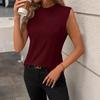 2025 Women's European & American Solid Color Sleeveless Round Neck Loose T-Shirt Vest