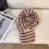 Scarf wool knitted autumn and winter new versatile thickened warm literary striped scarf shawl scarf