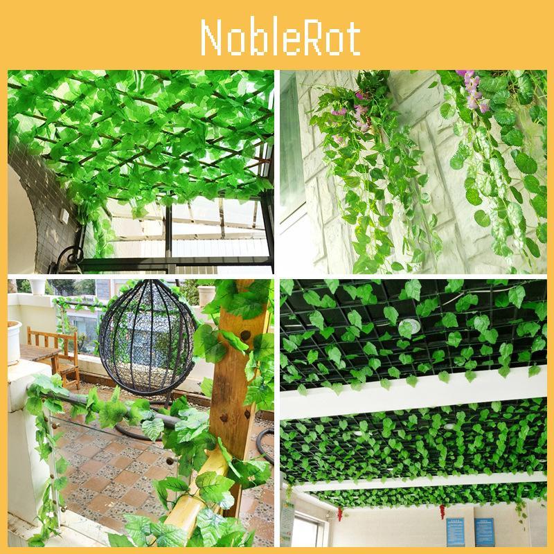 Premium Faux Grape Vine Leaves Hanging Decor Realistic Artificial Ivy Plants