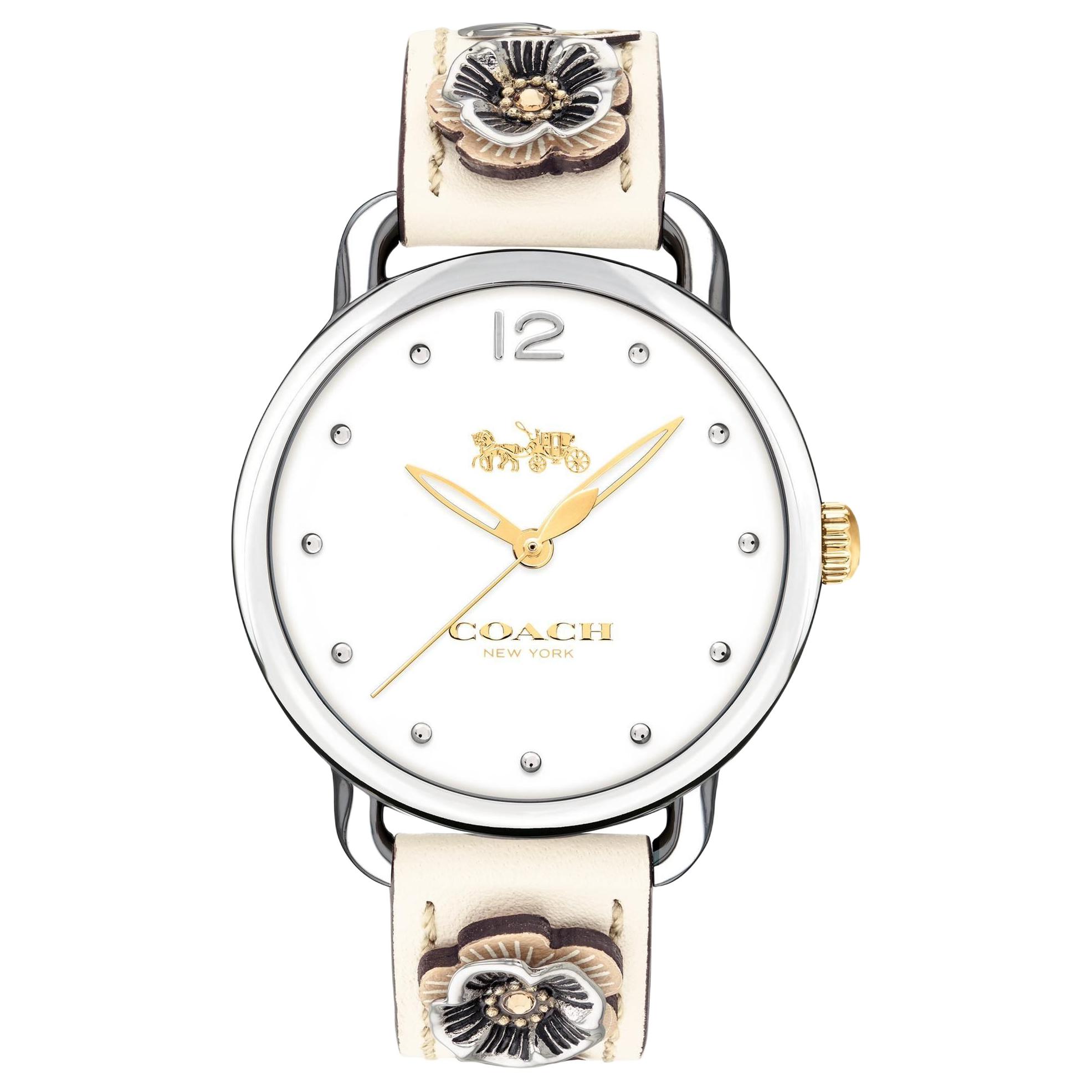 COACH Watch Quartz Movement Leather Strap 36mm White Dial Women s Watch Life Waterproof 14503079 белый
