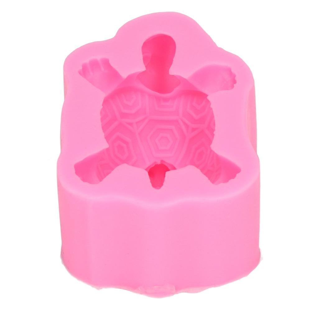 1PCS Pink Color Baking Mold Food-Grade Silicone Fondant Mold Silicone Turtle Mold  For DIY Cakes