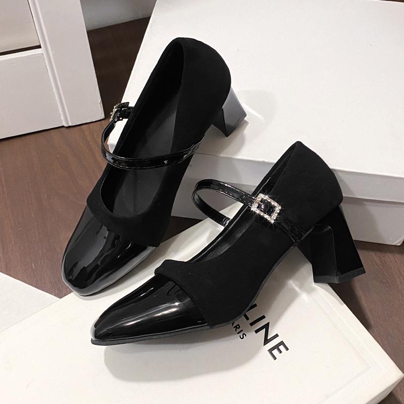Fashion Leopard High Heels Marie Janes Shoes Woman Square Toe Sandals 2025 Trend Summer Dress Shallow Pumps Elegant Plus Size Zapatos