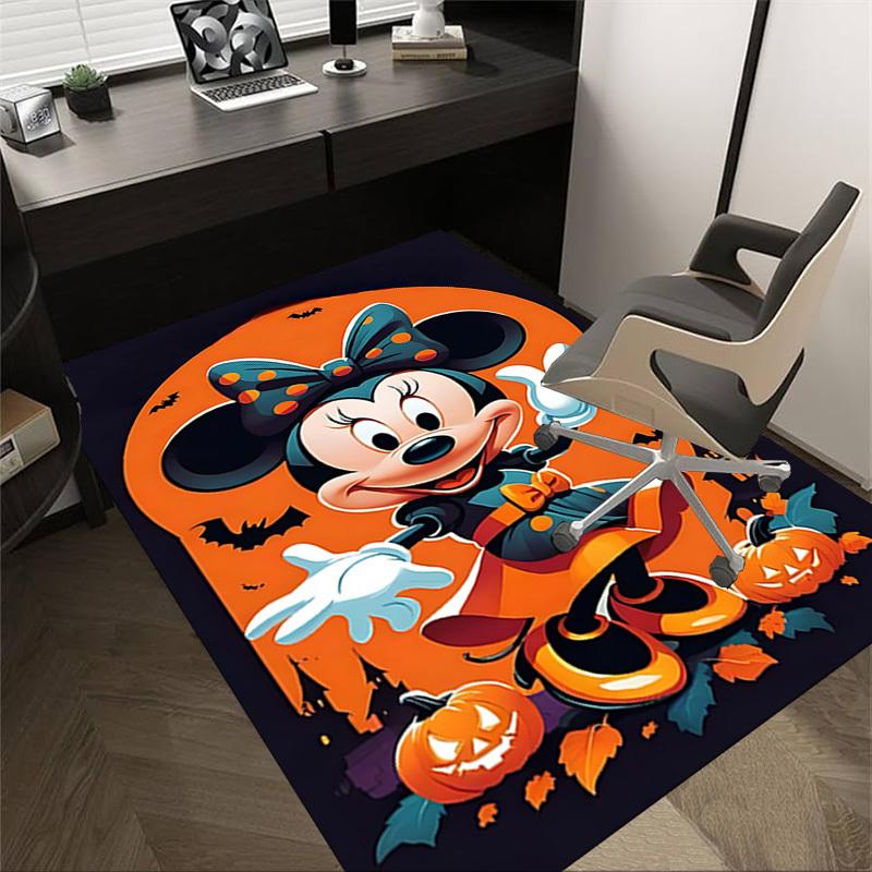 1pc Halloween Minnie Mouse Carpet Anti Slip Polyester Floor Mat for office.Bedroom