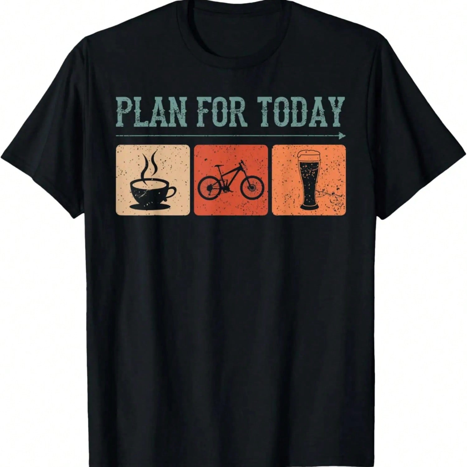 Plan For Today Coffee Cycling Biking Beer Funny Bikers Tees T-Shirt S