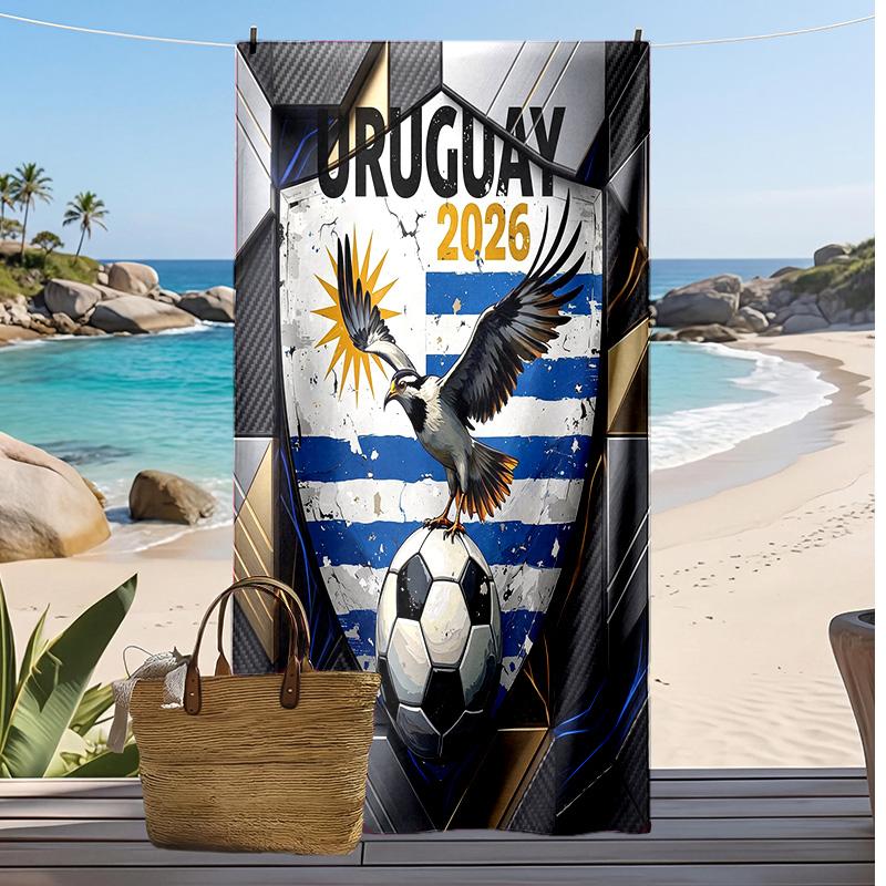 Uruguay Football Print Beach Towel Quick Dry Super Absorbent Soft Bath Towel for Swimming Beach Travel Fan Souvenir Gift
