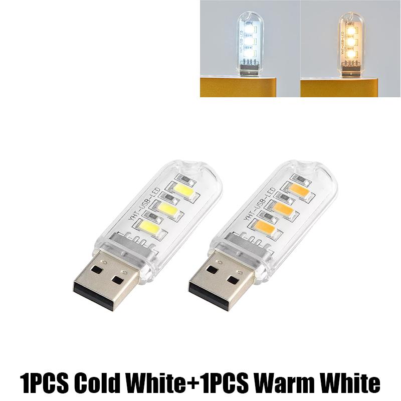 2/4PCS USB Plug LED Light Mini Book Lamp 3leds Night Light Ultra Bright Eye Protection Reading Lamp For Power Bank Laptop DC 5V