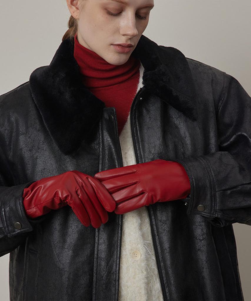 Q'SRB Qsrb Real Lambskin Leather Gloves
