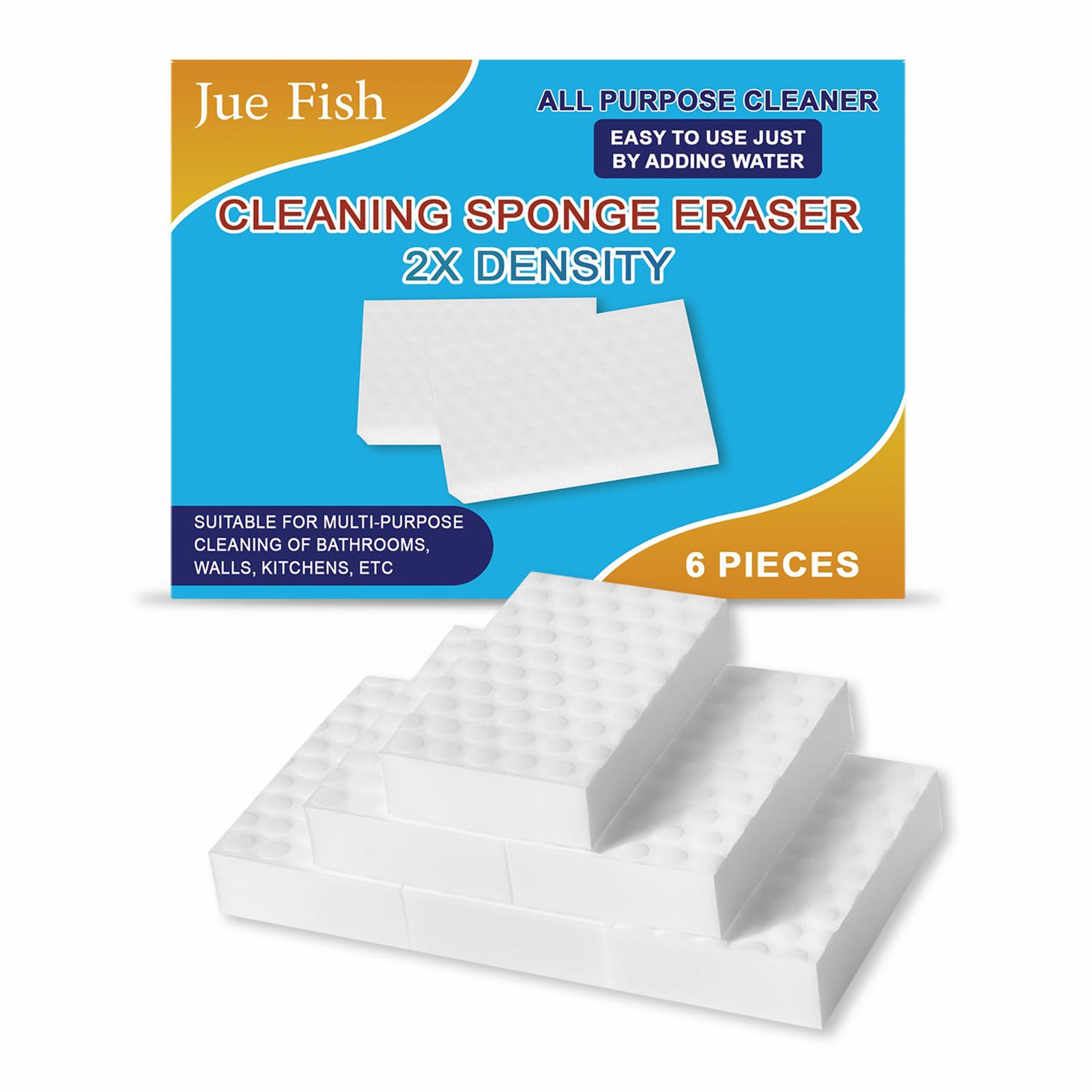JUE-FISH 6Pcs Nano Sponge for Kitchen Stove Tile Stain Removal Magic Eraser Dishwashing Scrubber, JU-C09-0159-01 A