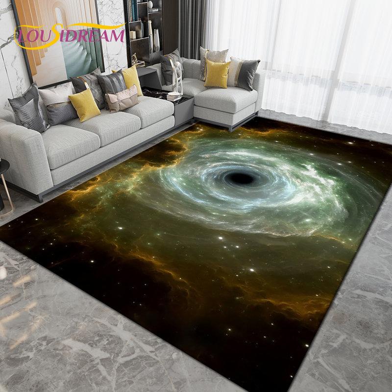 Galaxy Universe Space Stars Earth Area Rug Large,Carpet Rug for Living Room Bedroom Sofa Doormat Decoration,Non-slip Floor Mat