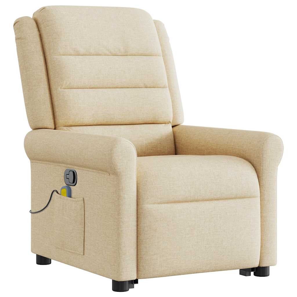 Massage Recliner with Rising Aid Cream Fabric