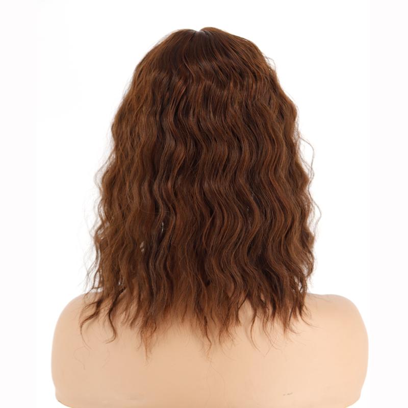 

MISS WIG Женские натуральные короткие волосы с кукурузной завивкой и челкой Наращивание вьющихся волос Синтетический парик из высокотемпературного волокна для повседневного использования