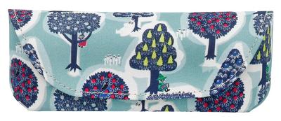 Quarter Report Moomin Eyeglass Forest Cloud 16cm W X H X 6cm Case with Plain Cloth Button In (MOOMIN) Case, Scenery, Design, Approx. 3.5cm D,