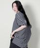 Deumakeu Loose Fit French Half Sleeve Stripe