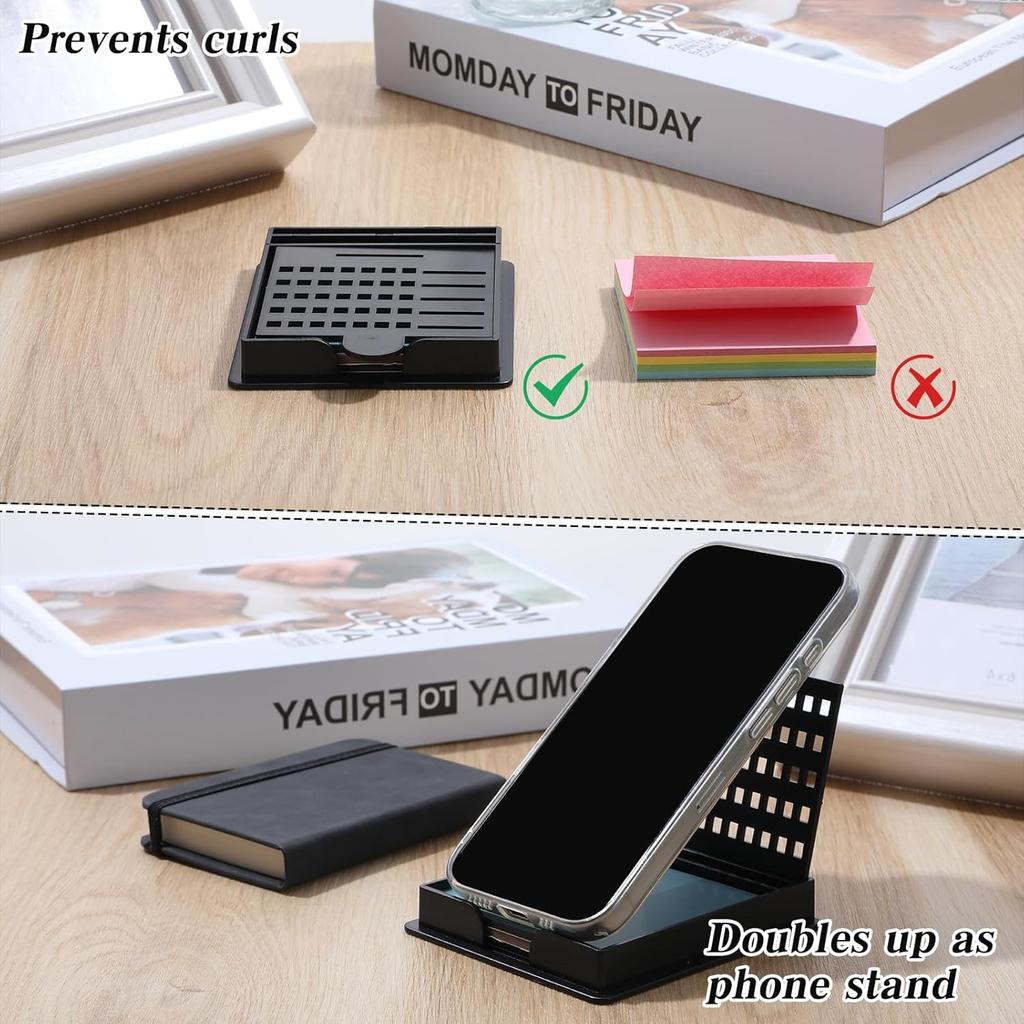 Sticky Note Stencil with 5 Types Stencils 3x3 Notes Holder Stencil Memo Sticky Note Holder Dispenser with Stencils Reble Notes Holders with Template