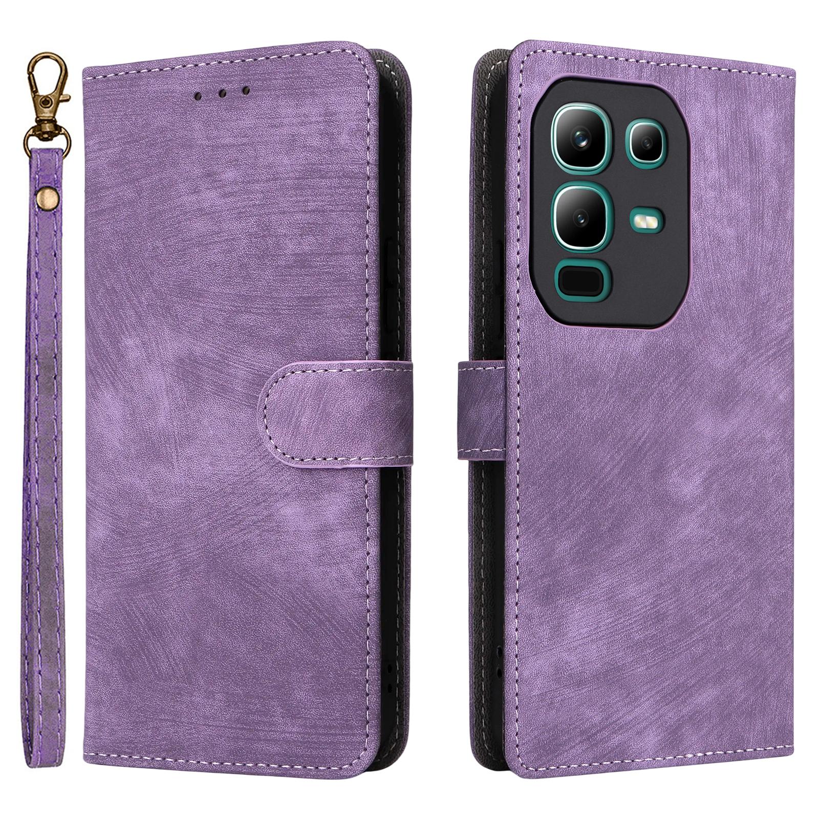 

For Infinix Note 50x 5G X6857B Case Wallet RFID Blocking PU Leather Phone Cover Stand with Strap Purple