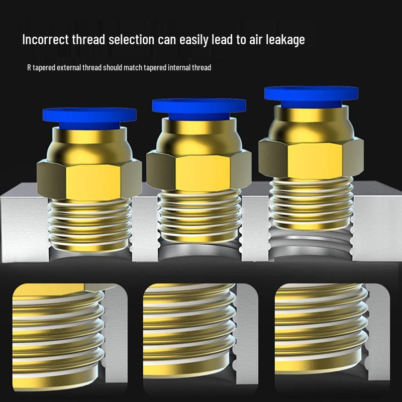 8mm Pneumatic Soft Hose Quick Connect Air Tube Fitting with 1/2" Thread and 6mm Air Nozzle