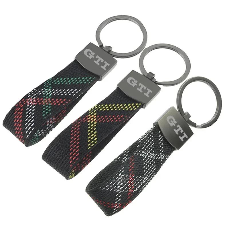 Bilklistermärke 2025 Hett Nytt Oxford-band Bilstyling Nyckelring Hänge Nyckelring För Volkswagen GTI-logotyp Passat Santana Beetle Scir