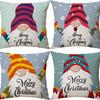 Christmas Cartoon Pillowcase Set Set of Four Home Living Room Decoration Pillowcase Backrest Pad Car Waist