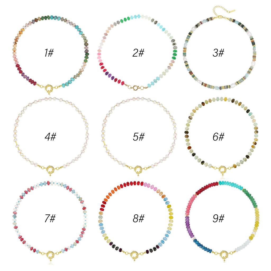 Handwoven Stone Necklace Fashion Accessory Colorful Neck Jewelry Colorful Beads Necklace for Parties and Casual Wear