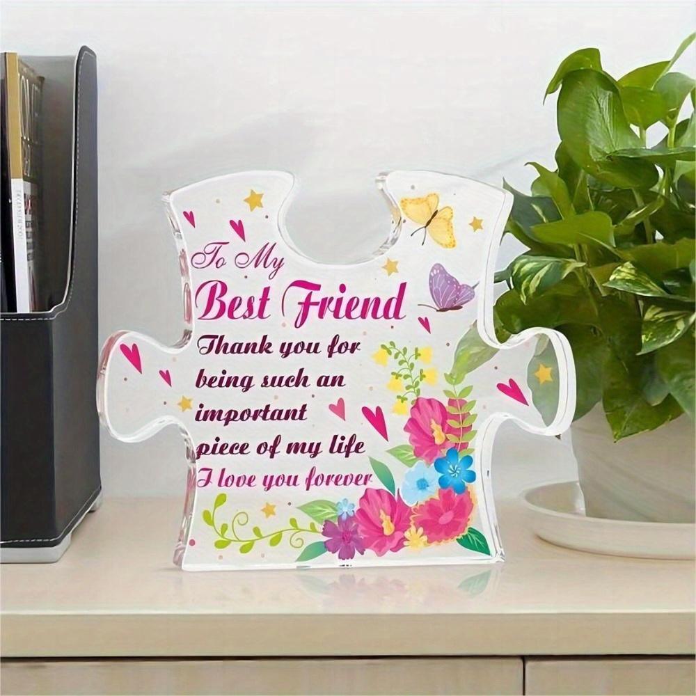 

Unique friendship gift, puzzle shaped plaque, birthday gift for best friend, table decoration gift чистый