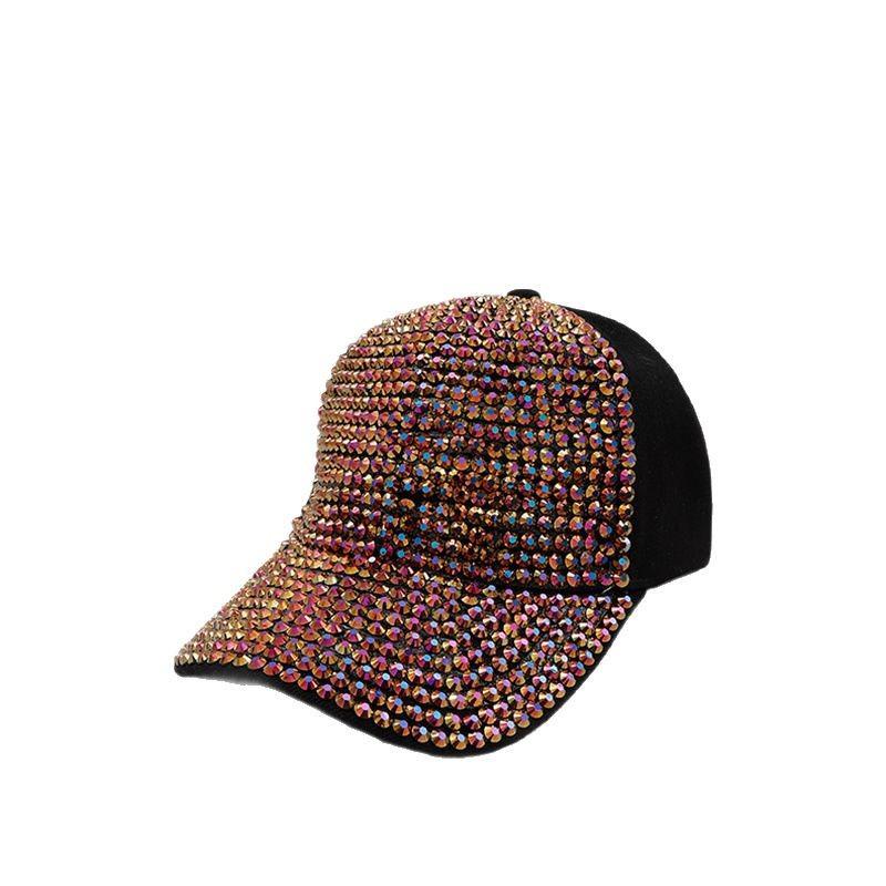 New European and American Feng Shui Diamond Baseball Cap Women's Hip Hop Shiny Hat Full Diamond Fashion Men's Sun Hat Stage Hat