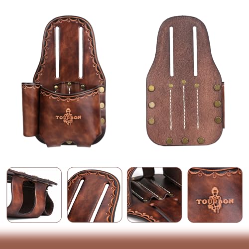 TOURBON Measuring Tape Pouch for Heavy Duty Tape, Belt Holder, Tool Pouch, Pencil Holder Included