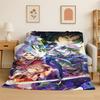 New Genshin Impact Cartoon Game Flannel Blanket Soft Warm Throw Blanket for Bedroom Living Room Bed Travel Camping Picnic Gift