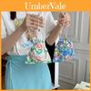 Stylish Small Fabric Flower Drawstring Bag For Cosmetic And Daily Essentials Organization
