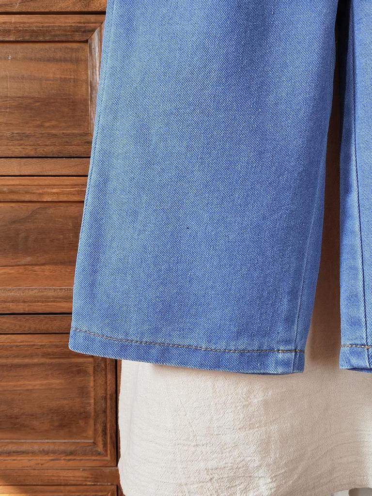 2026 Stylisches Sommer-Denim-Set für Mädchen - Puppenkragen, Ärmelloses Zweiteiler