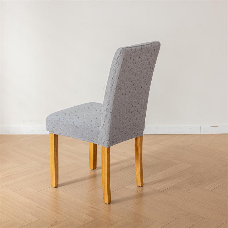 1/2/4/6Pcs Willow Leaf Jacquard Chair Cover Elastic Chair Seat Slipcover Spandex Chair Protector Kitchen Dining Room Restaurant