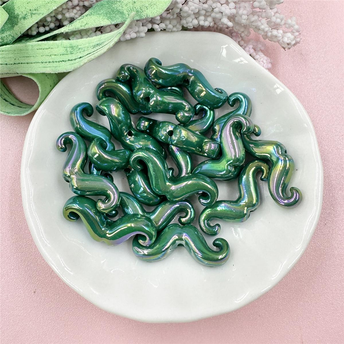 

Товары для дома и вечеринки Аксессуары Бусины своими руками, ручная работа, цветные перфорированные бороды, 20 шт., подвесные 9,1 * 23,6 мм, ювелирные изделия, акриловые бусины, браслет, кольцо зелёный