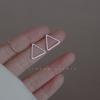 Normcore Big Geometric Triangle Earrings 925 Sterling Silver Niche Design Trendy Cool Easiest for Match Earrings Fashion Ornament Women