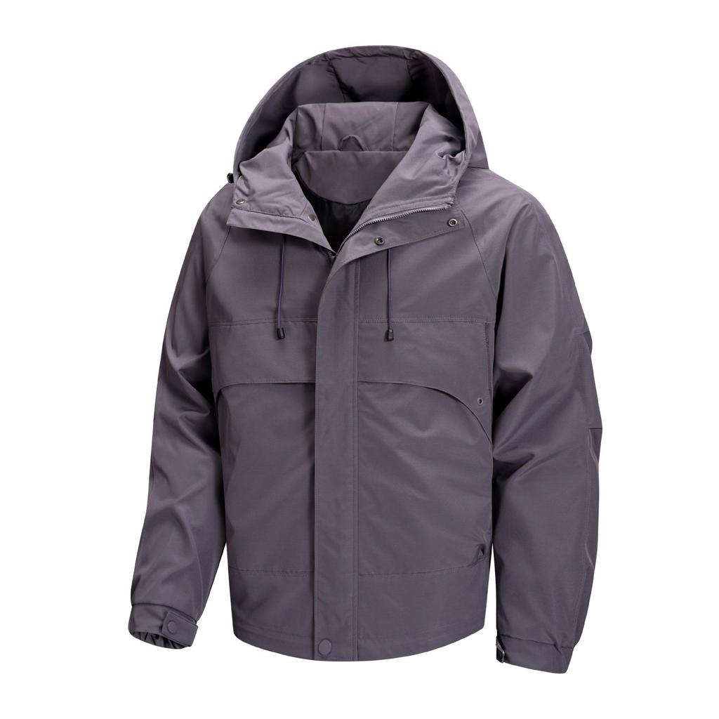 Herren Casual Kapuzen-Outdoorjacke - Herbst-/Wintermantel